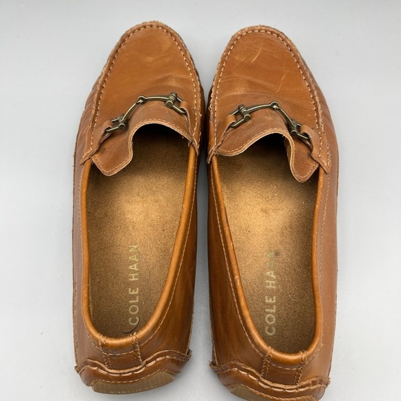 Cole Haan Wyatt Bit Driver Loafer Leather Slip On Dress Shoes 10.5M Brown Buckle